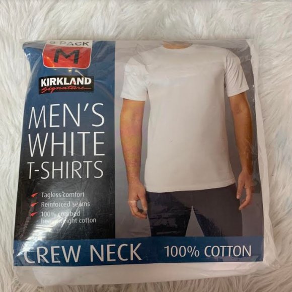 T-shirt Crew Neck Kirkland Homme - Coton 100% - Taille M Bleu - Occasion Très Bon État